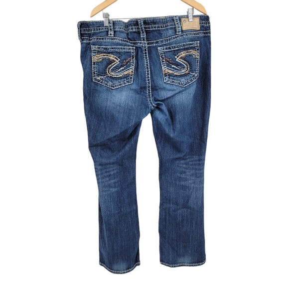 Silver Jeans Aiko Bootcut Jeans Top Stiching Embroidery Women's Plus Size 20 - Picture 1 of 14